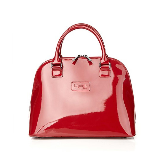 PLUME VINYLE HANDLE BAG M RUBY