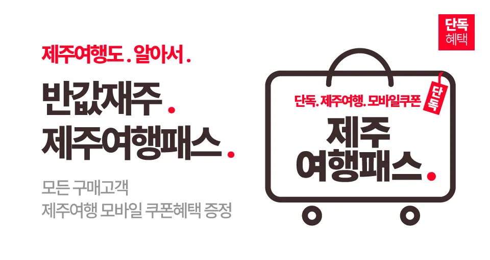 단독 . 반값재주.  제주여행패스