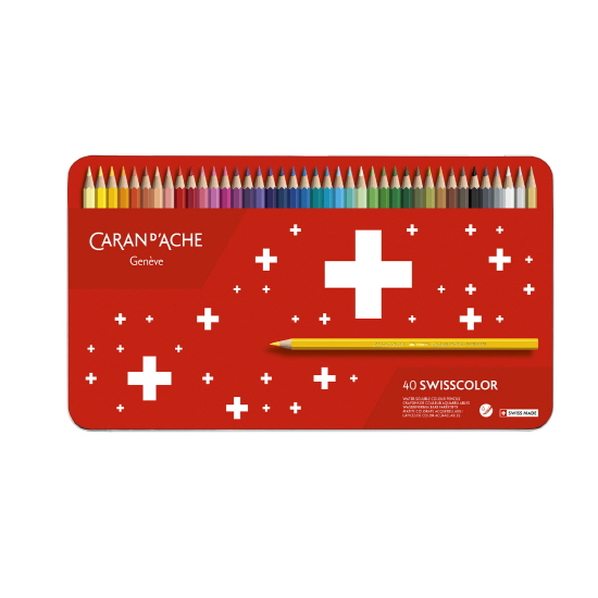 Swisscolor Metal box, 40 colour pencil